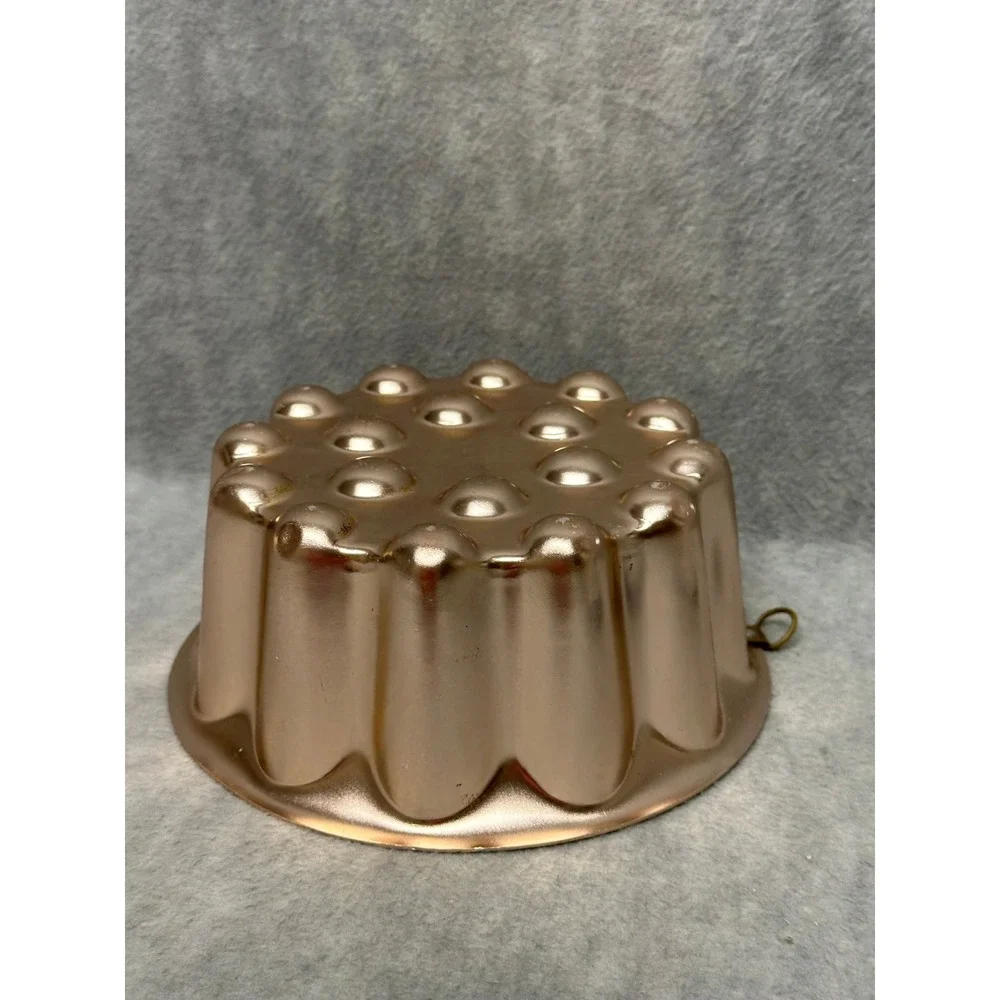 Vintage Jello Mold Copper Tone‎ Scalloped Bubble Pattern Wall Hanging Aluminum